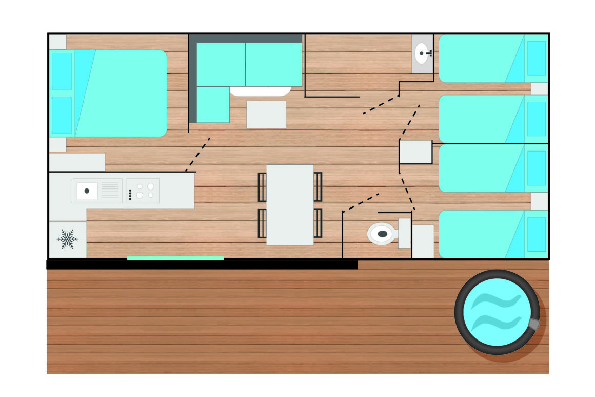 Camping 4 étoiles Baie de Somme avec Piscine et Club Enfants - Camping Paradis Le Val de Trie près de Saint-Valery-sur-Somme - Réserver un mobil-home en Baie de Somme Cottage Luxe / SPA