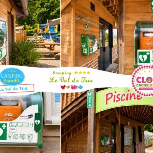 Camping avec défibrillateurs en Baie de Somme - Camping Paradis 4 étoiles en Picardie Le Val de Trie Défibrillateurs installés au Camping Le Val de Trie et au Camping Clos Cacheleux en Baie de Somme